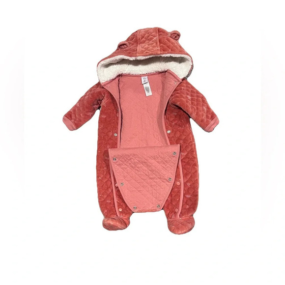 Nordstrom Baby Print Bunting Pink Desert Rose Dottie 6 Months - Picture 3 of 5